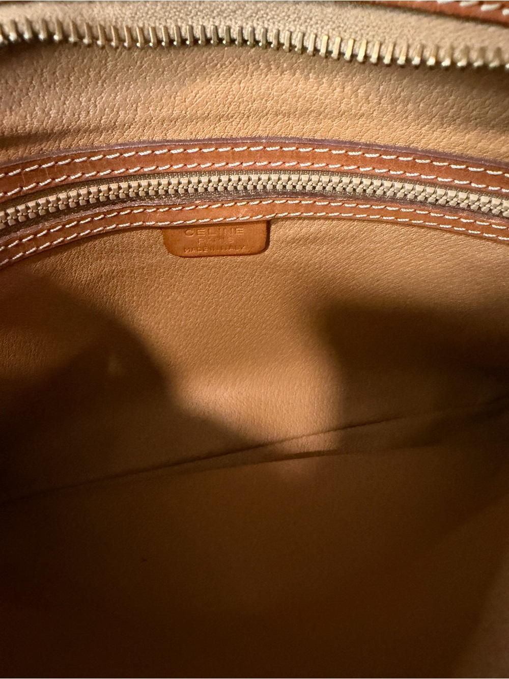 Celine Macadam Canvas Clutch Brown Leather Trim Vintage Designer - Picture 10 of 12